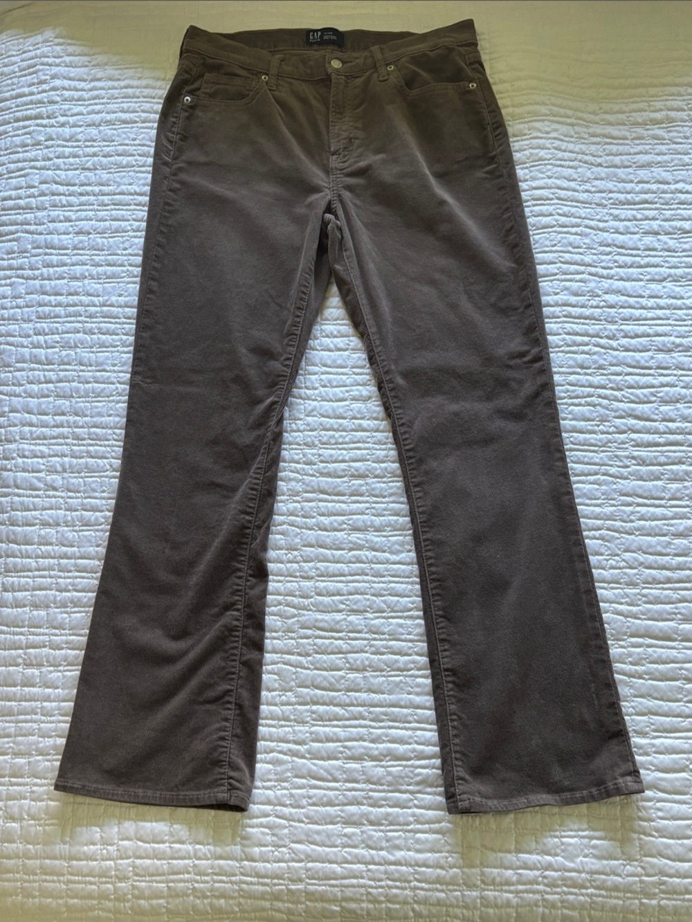 GAP Women's Baby Boot Cut Corduroy Jeans in Mushroom Brown